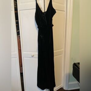 David's Bridal Black Velvet Jumpsuit